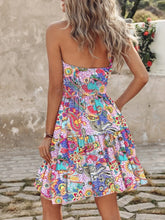 Smocked Printed Halter Neck Mini Dress OutfitFlow